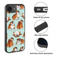 thumbnail image 2 of WIRESTER Shockproof Soft Rubber Cover Case for Apple iPhone 16e 6.1" 2025, English Bulldog Funny Playful Postures on Green BG, 2 of 5