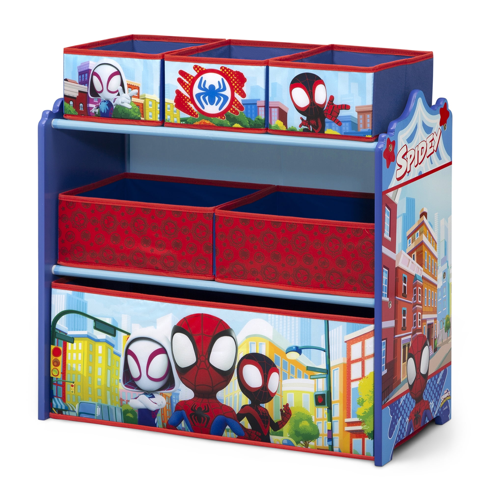 Spidey and Friends Design & Store 6 Bin Toy Storage Organizer by Delta Children