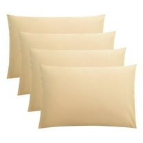 Flxxie 1800 Count Double Brushed Microfiber Envelope Pillowcases Set of 4, Queen, 20" x 30", Khaki