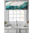 thumbnail image 4 of Aqua Marble Texture Curtain Valances for Windows, Modern Art Window Valances, Window Treatment Rod Pocket Valance Curtains for Living Room/Kitchen/Bedroom/Bathroom, 54x18inch, 4 of 9