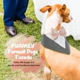 thumbnail image 4 of FUAMEY Tuxedo Dog Collar with Bow Tie, Formal Pet Costume and Adjustable Dog Wedding Attire for Small/Medium/Large Dogs, Grey, 4 of 6