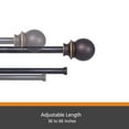 thumbnail image 5 of Kenney® Birkin 5/8" Fast Fit? Easy Install Decorative Window Double Curtain Rod, 36-66", Oil Rubbed Bronze, 5 of 6
