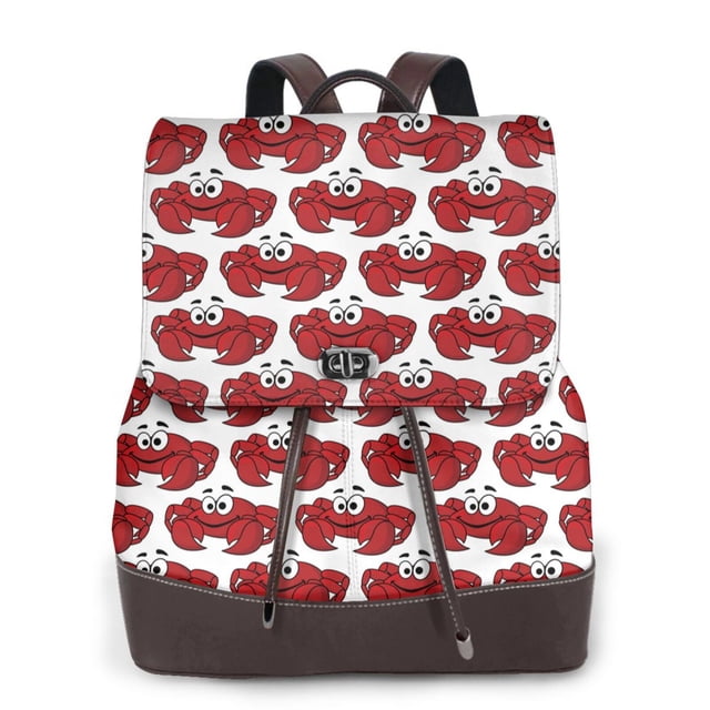 Fotbe Cute Red Crab Mochila Bolso con Estampado para Mujer, Mochila Antirrobo de Nylon Impermeable, Bolsa Ligera de Hombro