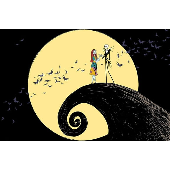 Diamond Painting Kits for Adults&Beginners DIY 5D Diamond Art Paint with Round Diamonds Full Drill Jack and Sally Gem Art Painting Kit for Home Wall Decor Gifts(12x16inch)