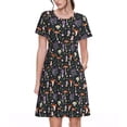thumbnail image 1 of Vsdgher Champignon pour Femmes Été 2025 Robes Midi Décontractées Légères Manches Courtes Col Rond Robe de Plage, 1 of 6