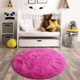 thumbnail image 6 of LOCHAS Round Fluffy Area Rugs Soft Rug for Living Room Bedroom Kids Nursery Home Decor Shaggy Carpet 6 Feet, Hot pink, 6 of 7