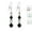 Black/ silver, variant on One Pair Austrian Crystal Double Bicone Sterling Silver Beaded Earrings - Olive Green