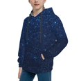 thumbnail image 2 of Haiem Sparkling Blue Glitter Pattern Boys Hoodie, Youth Pullover Hooded Sweatshirt, Kangaroo Pocket Hoodie for Kids Girls -X-Large, 2 of 6