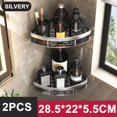 thumbnail image 1 of Estante de baño de aleación de aluminio para champú, organizador de almacenamiento de maquillaje, estante de ducha, accesorios de baño sin taladro, estante de esquina de pared, 1 of 4