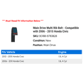 thumbnail image 2 of Main Drive Multi Rib Belt - Compatible with 2006 - 2015 Honda Civic 2007 2008 2009 2010 2011 2012 2013 2014, 2 of 2