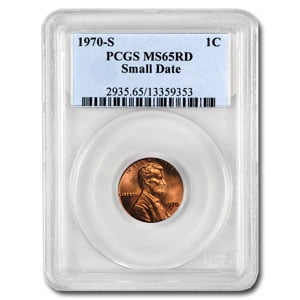 1970-S Lincoln Cent Small Date MS-65 PCGS (Red)