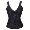 thumbnail image 5 of QRIC Women Sexy Gothic Strap Lace up Corsets and Bustiers Top Overbust Shapewear Black 4XL, 5 of 8