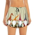 thumbnail image 2 of Fuzoiu Christmas Card With Gnomes Print Women's Athletic Shorts, Double-Layer Running Shorts with Pocket,Women's Workout Shorts for Yoga, Gym, and Workouts-Large, 2 of 7