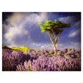 thumbnail image 2 of Arbre Vert dans un Champ de Lavande - Toile d'Art Mural Paysage Moderne, 2 of 3