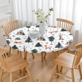 thumbnail image 3 of Multicolor Christmas Forest Pattern Round Fitted Tablecloth with Elastic Edge,Dining Table Cover Waterproof,Outdoor Round Tablecloth for Camping,Dining,Indoor and Outdoor, 3 of 7