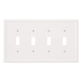 thumbnail image 2 of Questech Light Switch Cover Quad Toggle Wall Plate For Electrical Outlets 4-Gang Switch Plates Standard Size Receptacle Cover Decorative Cornice White, 2 of 4