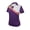 Royal Lilac/White, variant on Women's Fountain Floral Print Block Golf Polo Shirt #2344