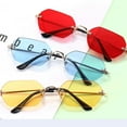 thumbnail image 4 of Sonducket Gafas de sol rectangulares de estilo punk de metal con prevención de rayos UV Gafas de sol sin marco para hombre y elegante amarillo Type3 NO3, 4 of 6