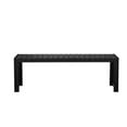thumbnail image 2 of Theo 53 Inch Outdoor Bench, Black Aluminum Frame, Plank Style Seat Surface- Saltoro Sherpi, 2 of 5