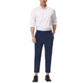 thumbnail image 2 of Lars Amadeus Men's Casual Solid Color Flat Front Cropped Ankle-Length Dress Pants, 2 of 6