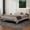 Beige, variant on NNV Twin Upholstered Platform Bed with Vertical Channel Tufted Headboard,Wooden Slats Support,Green Velvet