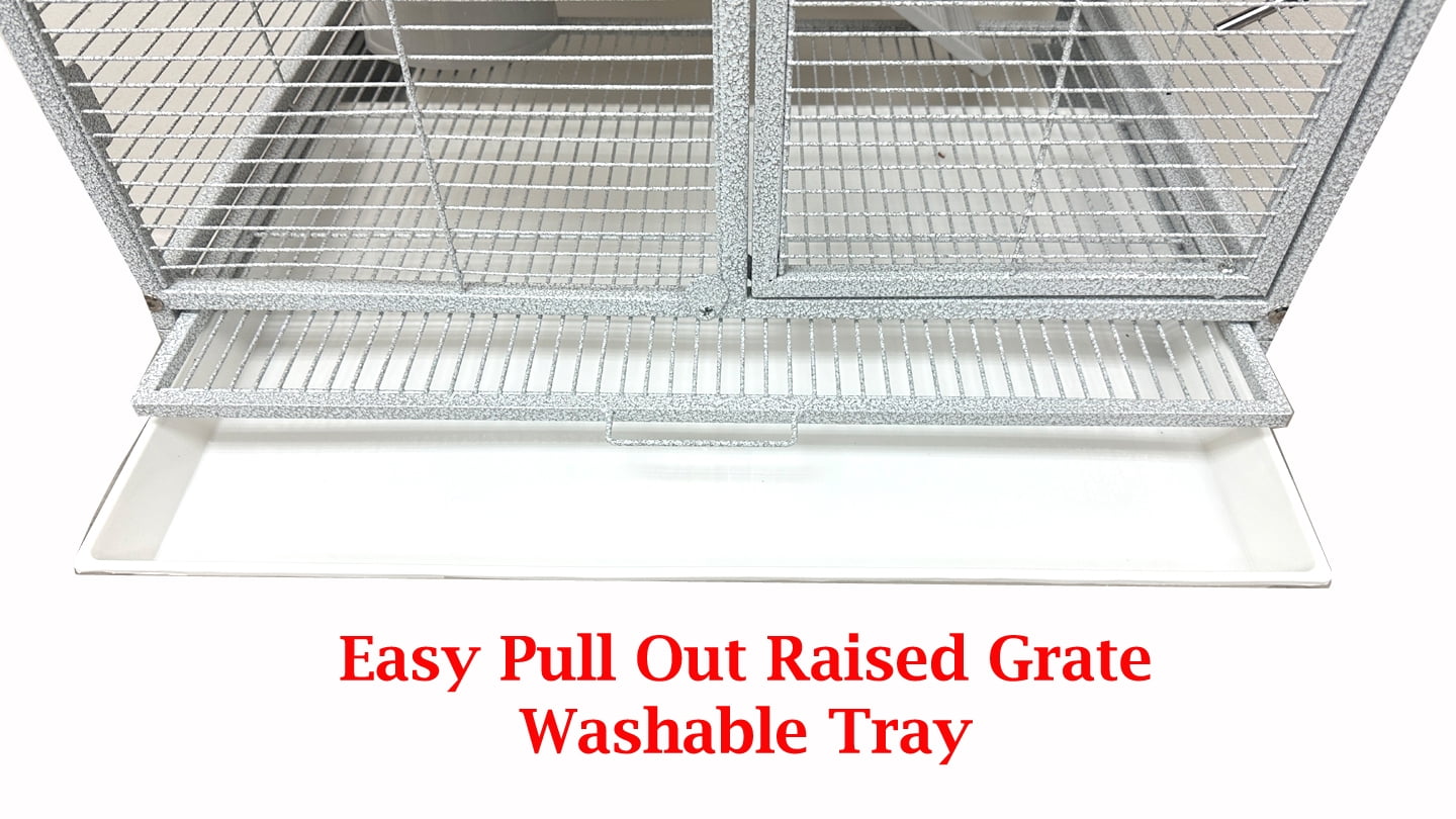 LARGE Two-Levels Tight 1/2-Inch Bar Spacing for Feisty Ferret Hammock Chinchilla Guinea Pig Rabbit Cat Mouse Hamster Gerbil Small Animals Critters Rolling Cage