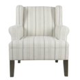 thumbnail image 3 of HomePop Emerson Wood & Fabric Stripe Pattern Accent Chair w/ Rolled Arm in Gray, 3 of 10