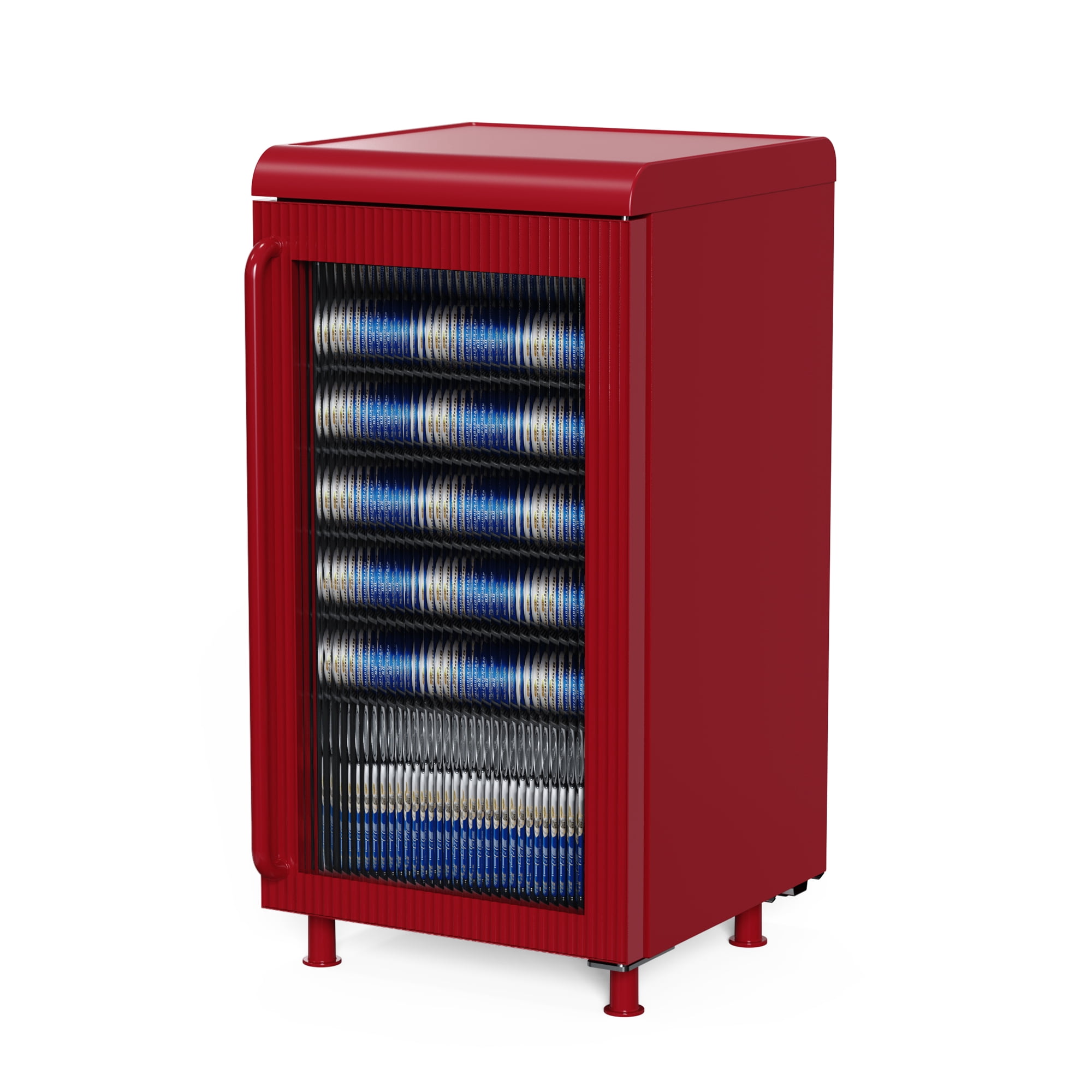Frigidaire 27 Bottle / 117 Can Retro Wine Cooler with Built-in Bar Top, 3.1 Cu. ft. Beverage Refrigerator with Tempered Glass Door, Merlot