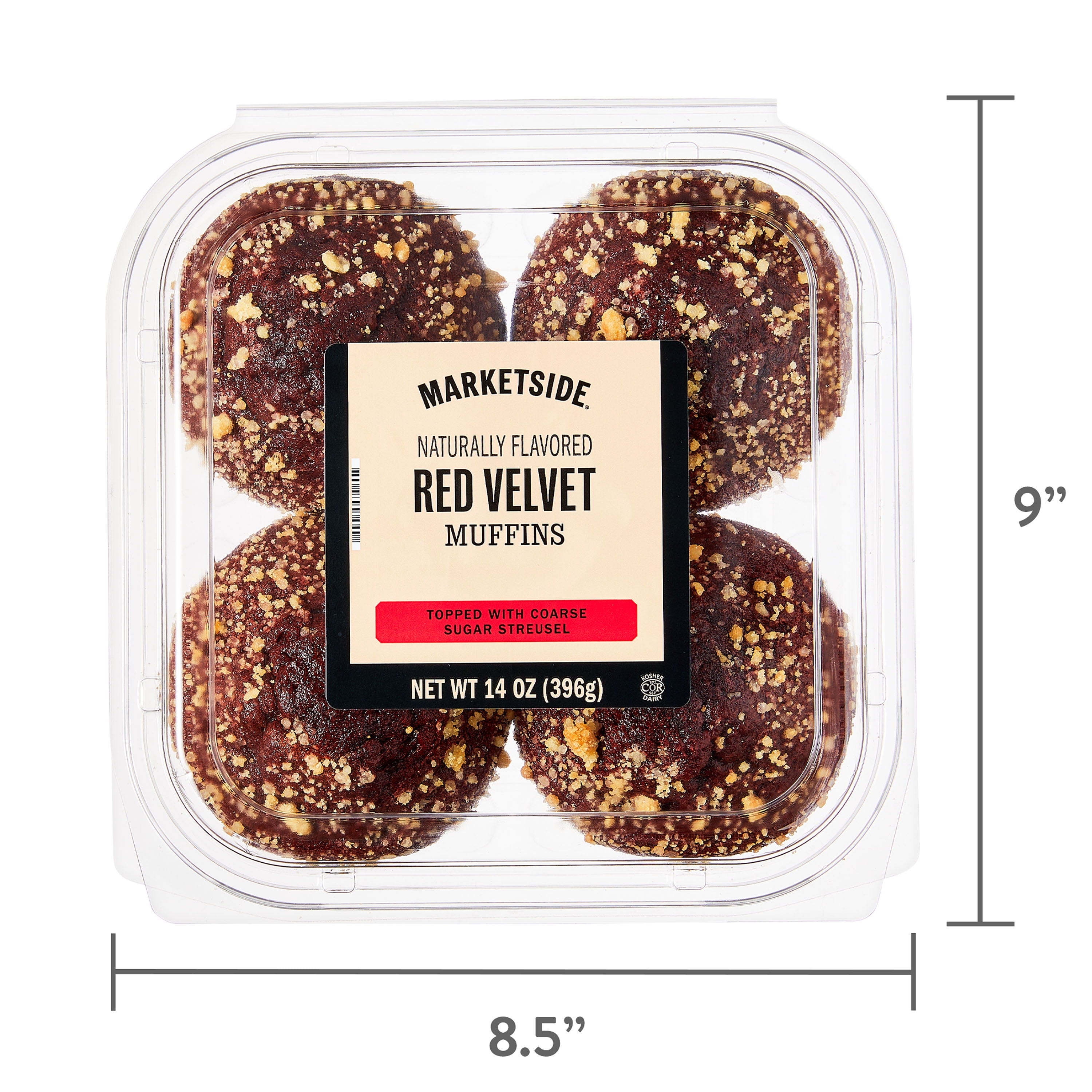 Marketside Red Velvet Regular Muffin, 14 oz, 4 Count