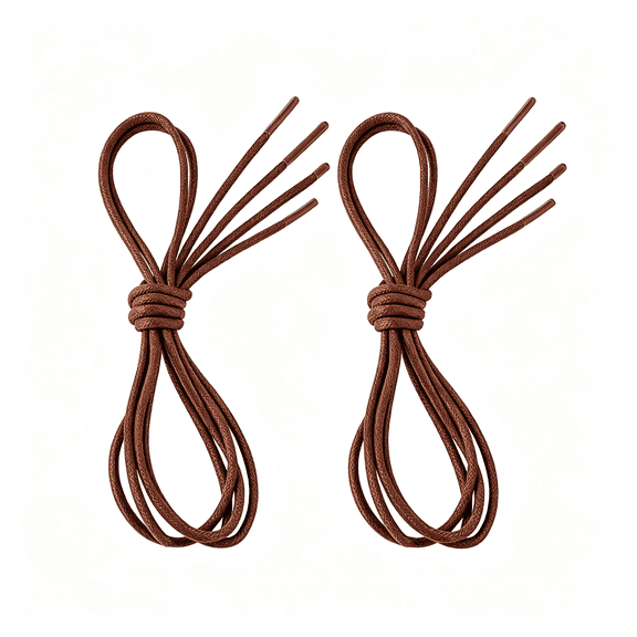TUWAFE 2 Pairs Dress Shoe Laces Leather Waxed Oxford Business Shoe Laces Waxed Shoelaces