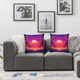 thumbnail image 3 of AWERP Hawaiian Sunset on Big Island Anaehoomalu Bay Ocean Romantic Resort Decorative Square Accent Mauve Black Pillow Case Set of 2 White, 3 of 6