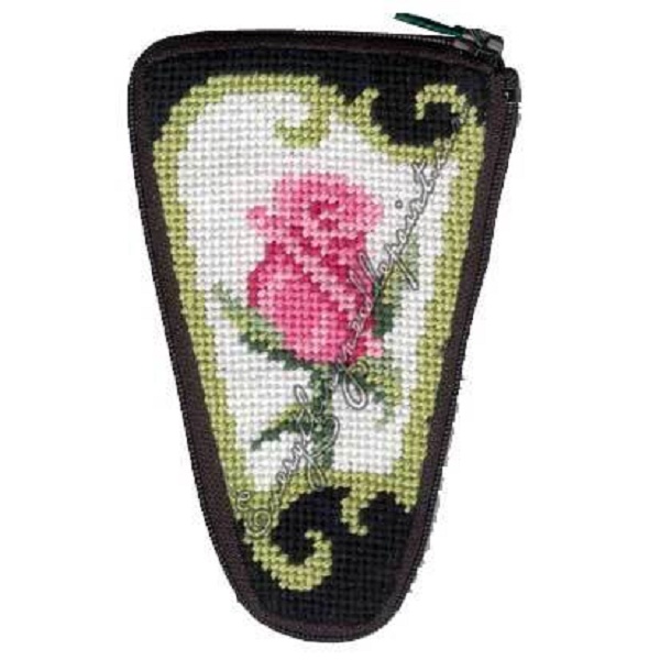 Stitch & Zip Scissor Case Needlepoint Kit SZ920 Pink Rose Walmart