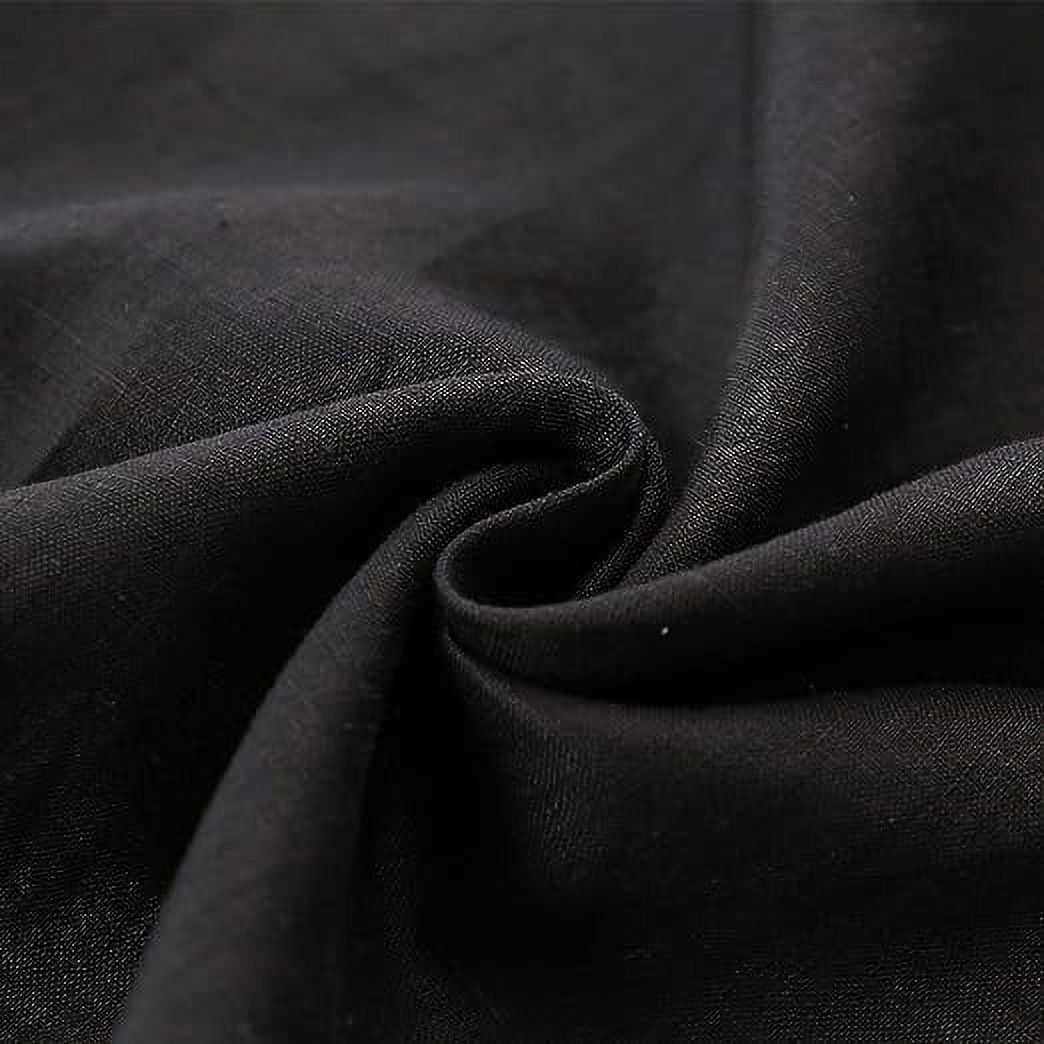 Amazhyu 100% Linen V Neck Spaghetti Strap Sleeveless Summer Causal Dresses with Slit for Women