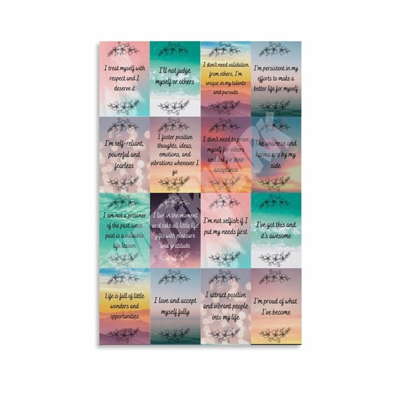 Positive Affirmations for Kids Poster Classroom Poster (2) Canvas Painting Wall Art Poster for Bedroom Living Room Decor