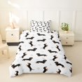 thumbnail image 2 of Homewish Kawaii Dachshund Twin Duvet Cover,Dog Paw Bone Twin Bedding,White,Reversible,2-Piece,1 Duvet Cover and 1 Pillowcase, 2 of 6