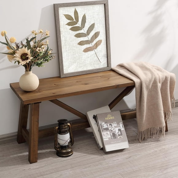 43" Farmhouse Solid Wood Console Tables, Rustic Hallway Table, Solid Firwood Sofa Table for Entryway, Living Room, Easy Assembly, Natural