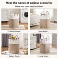 thumbnail image 6 of Laundry Basket, Woven Cotton Rope Laundry Hamper, Versatile Storage for Dirty Clothes, Baby Toys, and Blankets in Bathroom, Nursery, and Living Room, 6 of 7