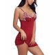 thumbnail image 4 of Vestido de lencería para mujer Ajustar la correa de espagueti Cuello en V Sin espalda Pecho Decoración de encaje Camisón Vino Rojo L, 4 of 8