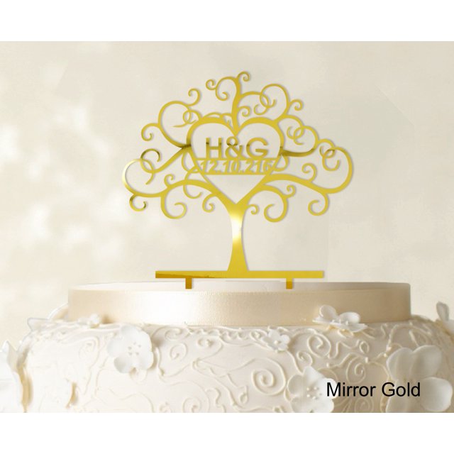 Custom Wedding Cake Toppers Personalized First And Last Name Initial Cake Topper Color Option Available 6-7 Inches Wide