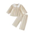 thumbnail image 1 of Conjunto de otoño para bebé niña: top de manga larga con cuello de muñeca y pantalón (2 piezas), 1 of 9