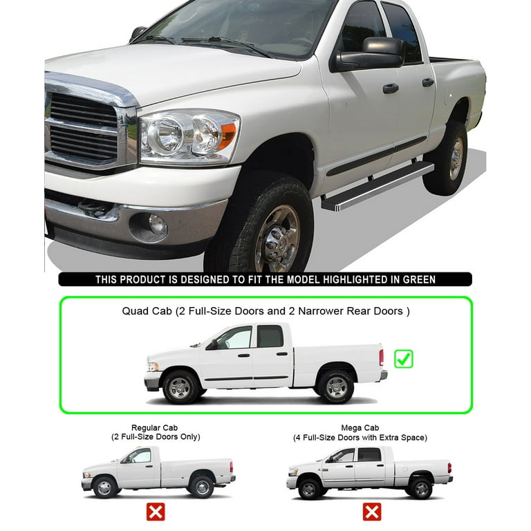 APS 5-inch Running Boards Fit 2002-2008 Dodge Ram 1500/2500/3500 Regular Cab