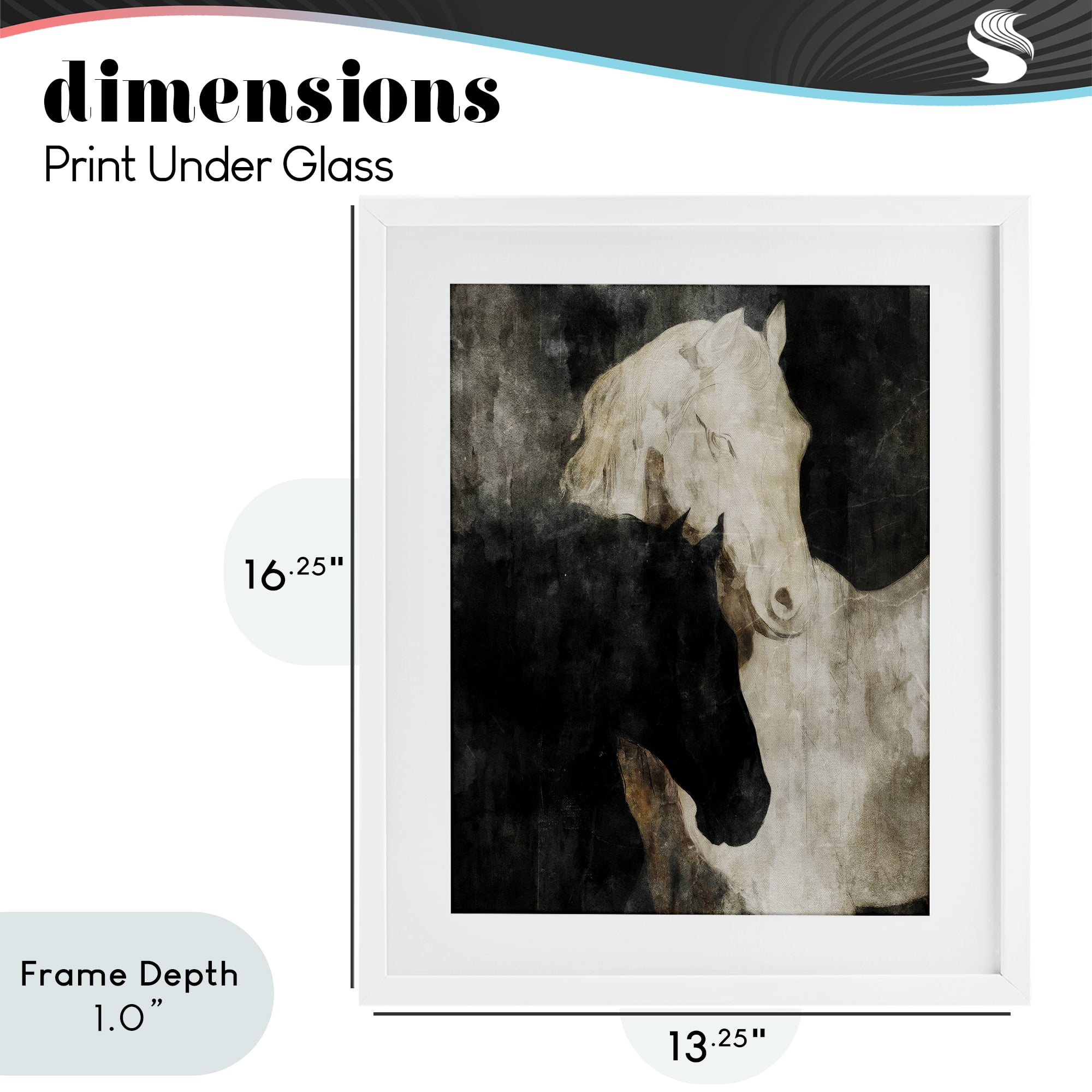 Stupell Industries Dual Spirit Horses White Framed Print Under Glass, design by Svetlana Aleynikova