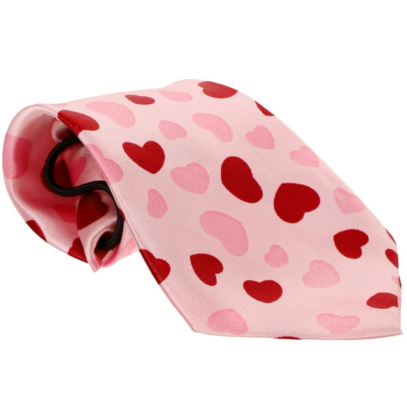 Soimiss 1Pack Pattern Ties for Valentine Day in Pink Polyester Designed for Men