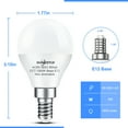 8Pack Ceiling Fan Light Bulbs Small Base, 5000K Daylight, E12 LED