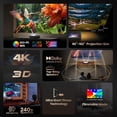 thumbnail image 4 of Restored Hisense PL2, Ultra Short Throw Home Theater Laser Projector, 80” – 150”, 4K UHD, 2,700 Lumens, 3000:1 Contrast, Dolby Vision & Atmos, 3D, Google TV, WIFI 6E, 4 of 15