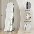 thumbnail image 2 of BEAUTYPEAK 59"x 16" Full Length Mirror Arched Standing Floor Mirror Full Body Mirror, Black, 2 of 8