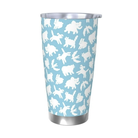 

Qekee Cute Animals Print 20OZ Car Cup Stainless Steel Vacuum Insulated Tumbler Tumbler Cup With Lid And Straw Travel Coffee Mug-Without Straw