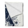 thumbnail image 2 of Adventure Soft Flannel Fleece Throw Blanket, Mountains in Boho Tattoo Style with Crossed Arrows and Astrological , Cozy Plush for Indoor and Outdoor Use, 60" x 80", Dark Blue White, by Ambesonne, 2 of 5