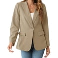 thumbnail image 3 of Womens Button Long Sleeve Suit Jackets Business Casual Solid Color Lady Blazer, 3 of 5