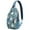 Blue Christmas Snowman, variant on Sling Backpack,Black and White Christmas Snowflake Pattern Sling Bag with Water Bottle Holder,Waterproof Sling Bag for Men/Women with Headphone Jack for Hiking,Travel